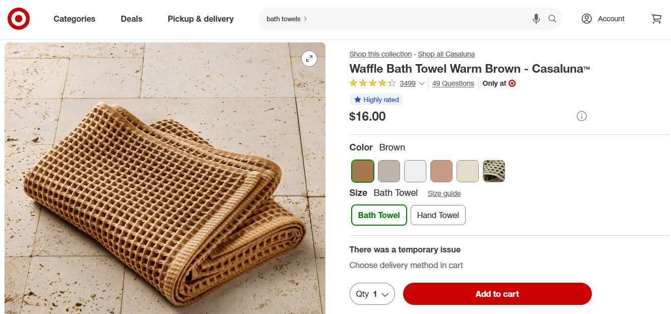 Casaluna Waffle Towel (Target) | Best for Durability
