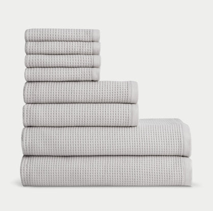 Best Plush Hybrid: Cozy Earth Waffle Bath Towel Set