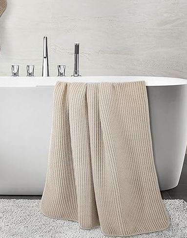 Best Lightweight Travel/Guest Bath Option: POLYTE Microfiber Waffle Set