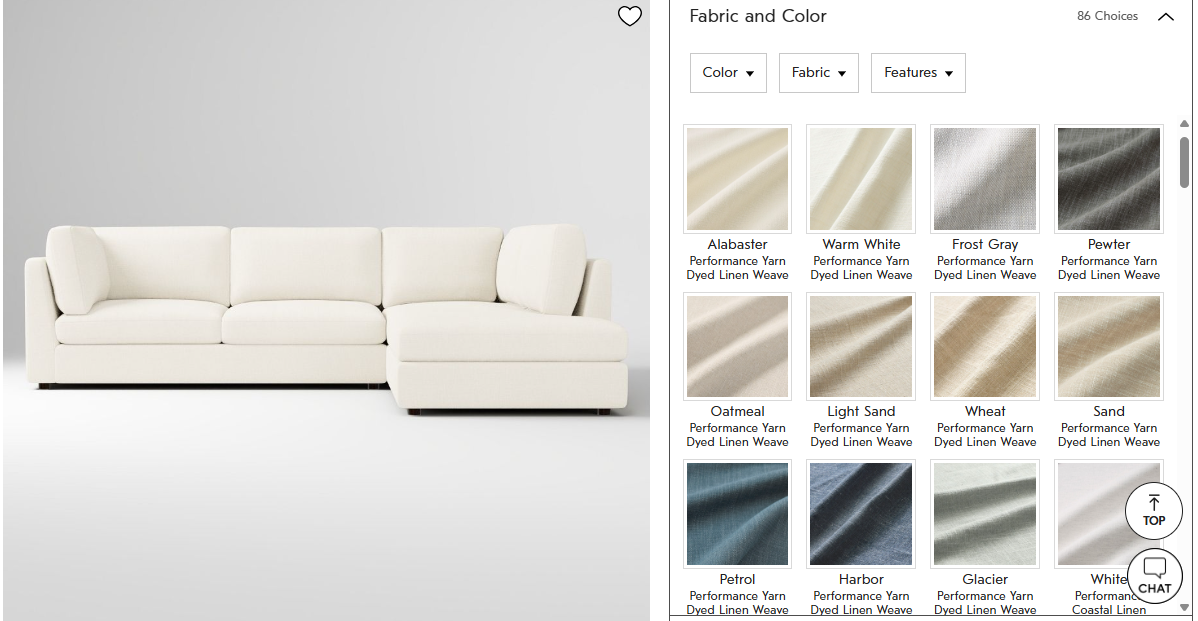 West Elm Fabric Range
