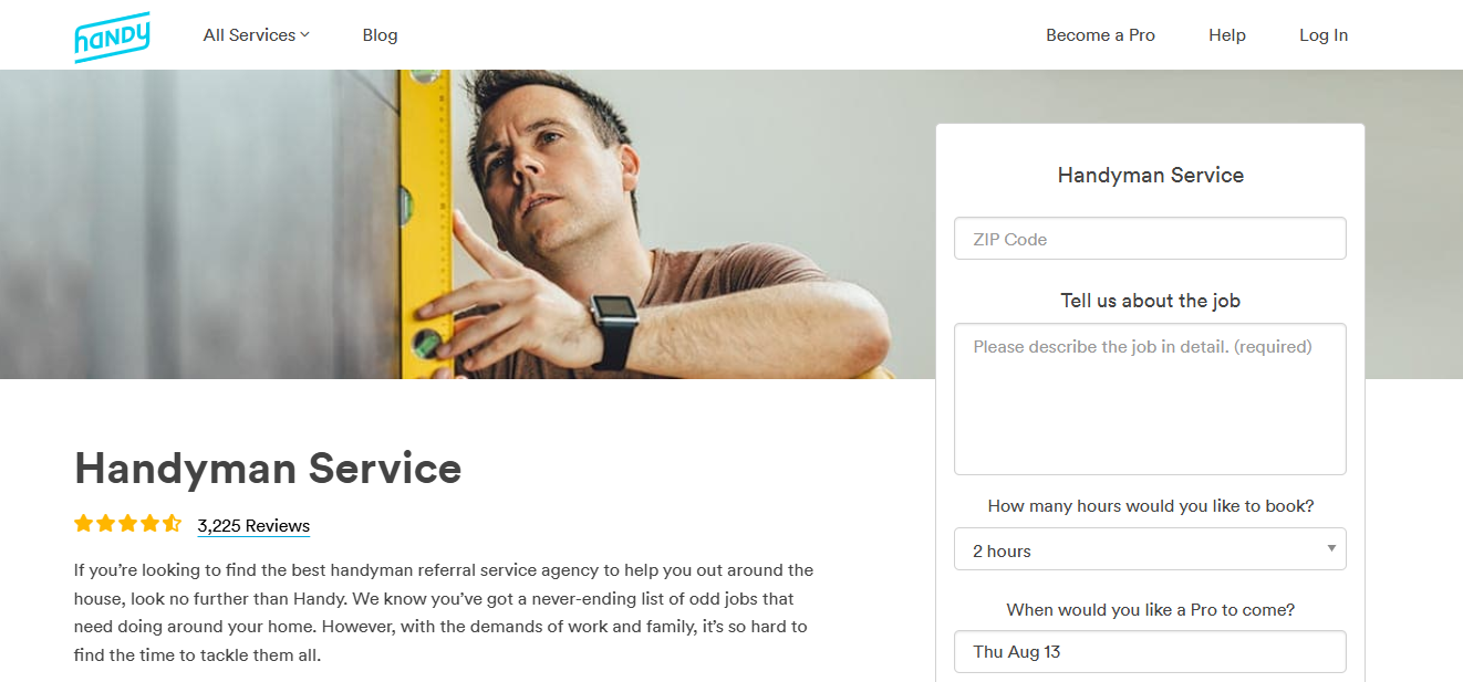 Handy: Best for On-Demand Booking