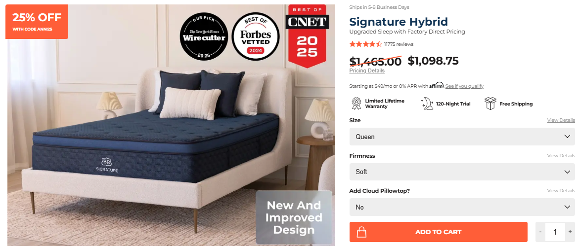 Brooklyn Bedding Price and Value